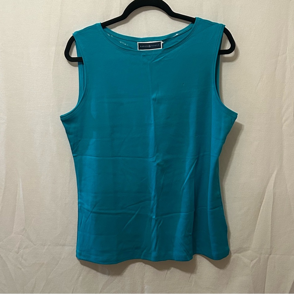 Blue KAREN SCOTT Women’s Square Neck Tank Top